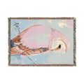 Barn Owl Woven Blanket "With Confidence" | Nature Illustration, Tapestry Throw