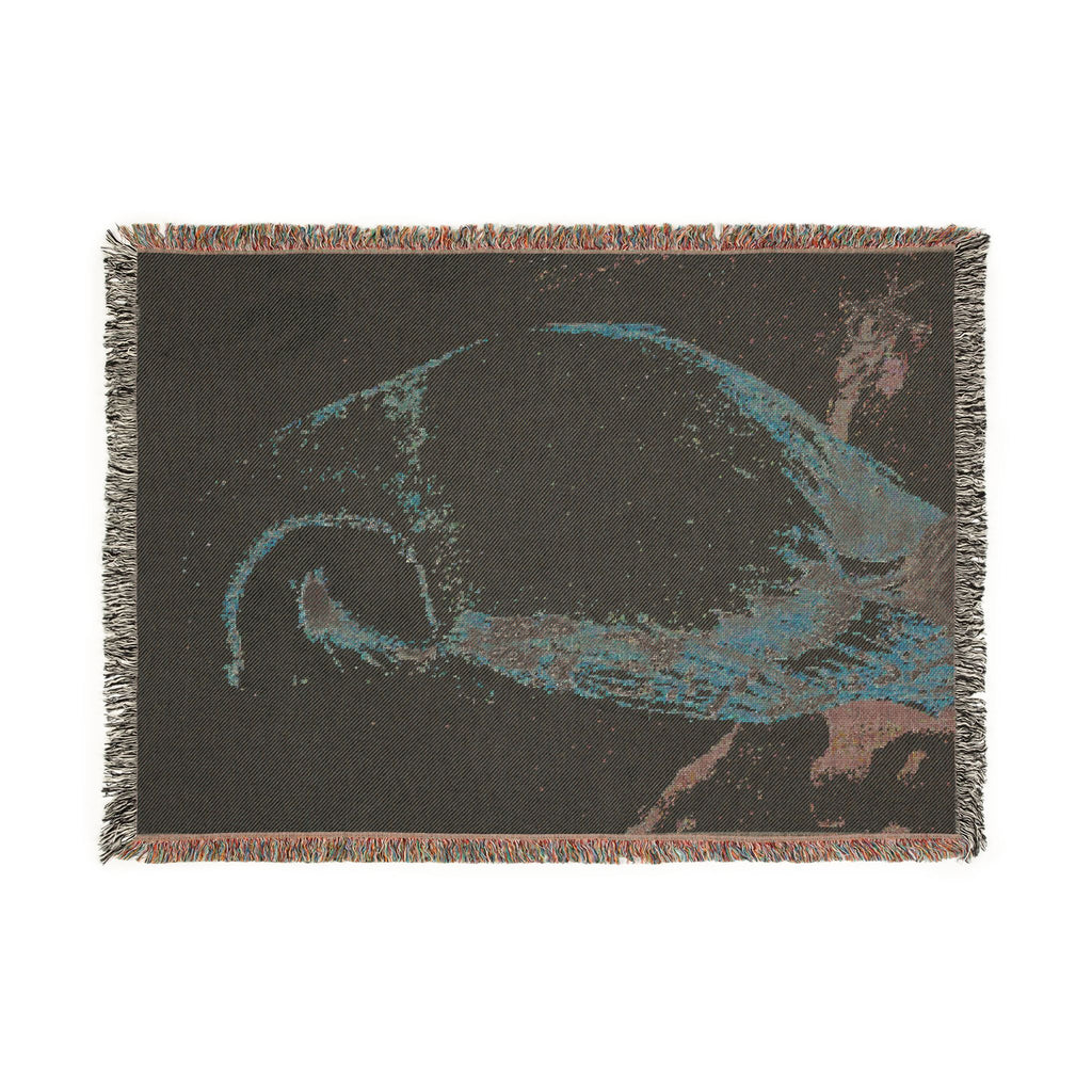 Barn Owl Woven Blanket "With Confidence" | Nature Illustration, Tapestry Throw