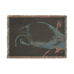 Barn Owl Woven Blanket "With Confidence" | Nature Illustration, Tapestry Throw