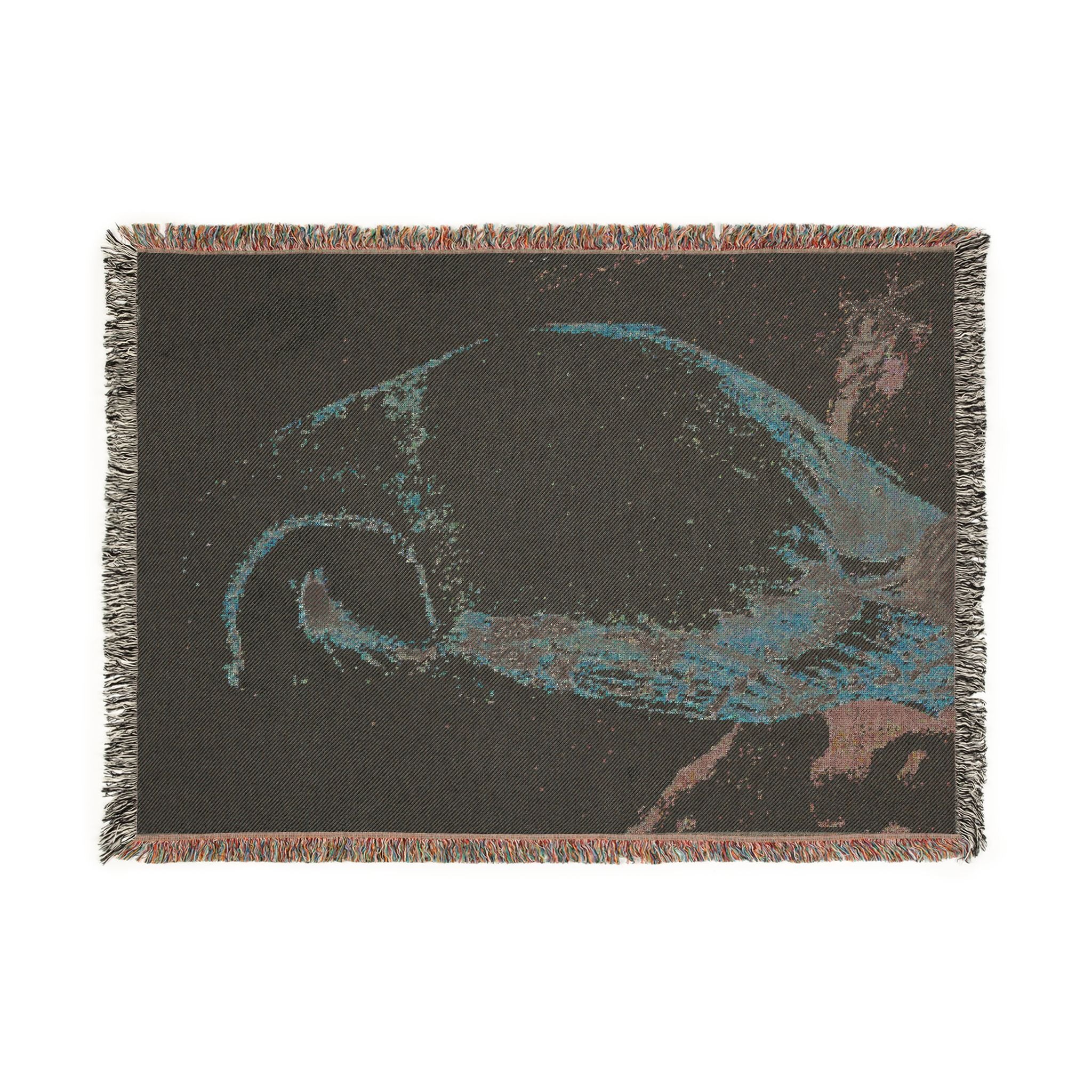 Barn Owl Woven Blanket "With Confidence" | Nature Illustration, Tapestry Throw