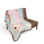 Barn Owl Woven Blanket "With Confidence" | Nature Illustration, Tapestry Throw